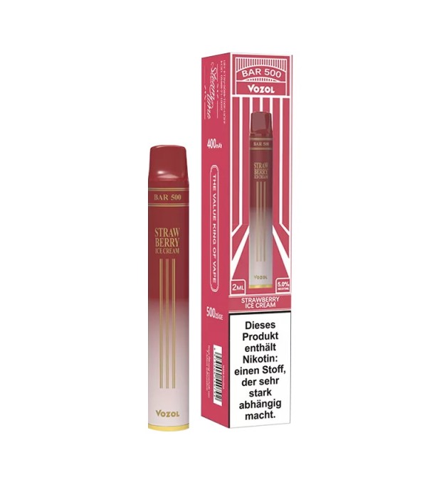 Vozol Bar 500 Disposable Einweg E-Zigarette Strawberry Ice Cream