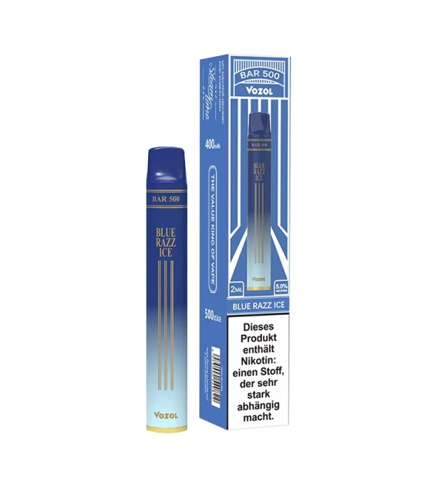 Vozol Bar 500 Disposable Einweg E-Zigarette Blue Razz Ice