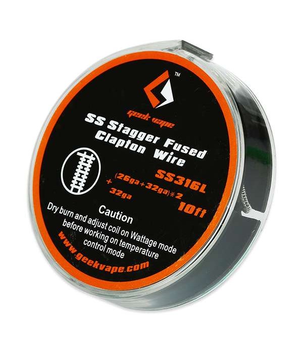 Geekvape SS Stagger Fused Clapton Wire SS316L Wickeldraht